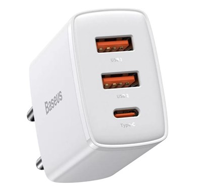 Зарядное устройство Baseus Compact Quick Charger 30W EU, белый 3204 - фото 567753