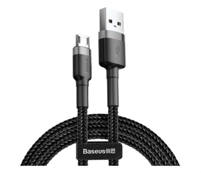 Кабель Baseus Cafule USB to Micro 2.4А 1м, чёрный 3301 - фото 567849