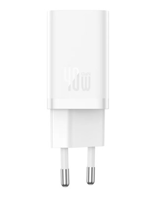 Зарядное устройство Baseus GaN5 Pro Fast Charger CCGAN40CE-M 40W, белый 3380 - фото 567992
