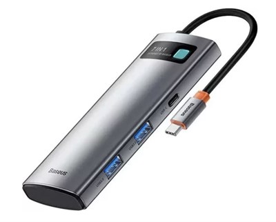 USB-концентратор Baseus Starjoy Type-C 7-in-1 Hub Adapder, серебристый 3388 - фото 568016