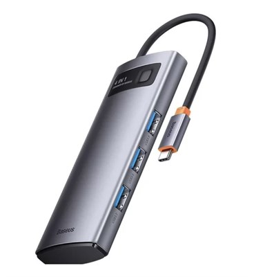 USB-концентратор Baseus Starjoy 4-in-1 Hub Adapter, серебристый 3402 - фото 568036
