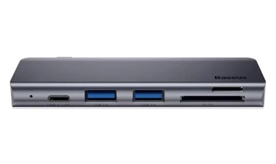 USB-концентратор Baseus Harmonica 5-in-1 HUB Adapter CAHUB-K0G, серебристый 3407 - фото 568048
