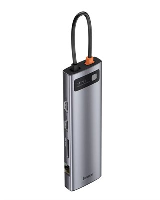 USB-концентратор Baseus Metal Gleam Series 11-in-1 Multifunctional Type-C HUB Docking Station CAHUB-CT0G, серебристый 3484 - фото 568197