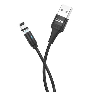 Кабель Hoco U76 USB на Lightning  магнитный 3A 1.2м, черный 3492 - фото 568212