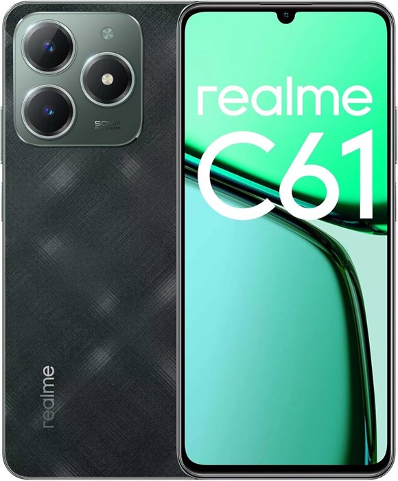 Смартфон Realme C61 с двумя SIM-картами | 8 ГБ ОЗУ, 256 ГБ встроенной памяти | 6,74-дюймовый дисплей с частотой обновления 90 Гц | 50-мегапиксельная камера с искусственным интеллектом | Аккумулятор 5000 мА·ч | Android 14 | 4G LTE | Боковой сканер отпечатк 1000004207 - фото 569877