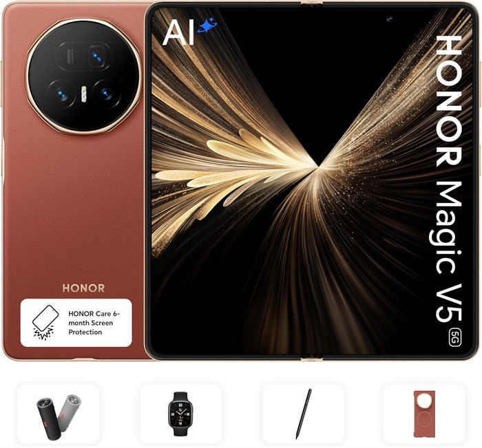 HONOR Magic V5 16 ГБ ОЗУ 512 ГБ, коричневый, с подарками и 6-месячной страховкой экрана — версия для Ближнего Востока 1000014694 - фото 569882