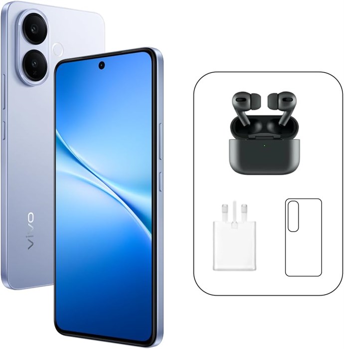 vivo V60 Lite 5G (синий, 12 ГБ + 256 ГБ) | 120 Гц AMOLED | 32-мегапиксельная фронтальная камера | 6500 мА·ч | IP65 | Earbuds Pro, гарантия 24 месяца, замена экрана в течение 455 дней — версия для Ближнего Востока (эксклюзивно на Amazon) 1000014705 - фото 570006