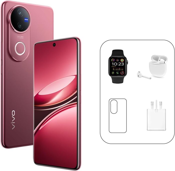Vivo V50 5G — Ancora Red, 12 ГБ + 256 ГБ | 50-мегапиксельная камера ZEISS | 3D-изогнутый дисплей AMOLED с частотой обновления 120 Гц | 6000 мА·ч | IP69, аккумулятор сроком на 4 года | 455 дней на замену экрана, гарантия 24 месяца — версия для ОАЭ 1000012392 - фото 570254