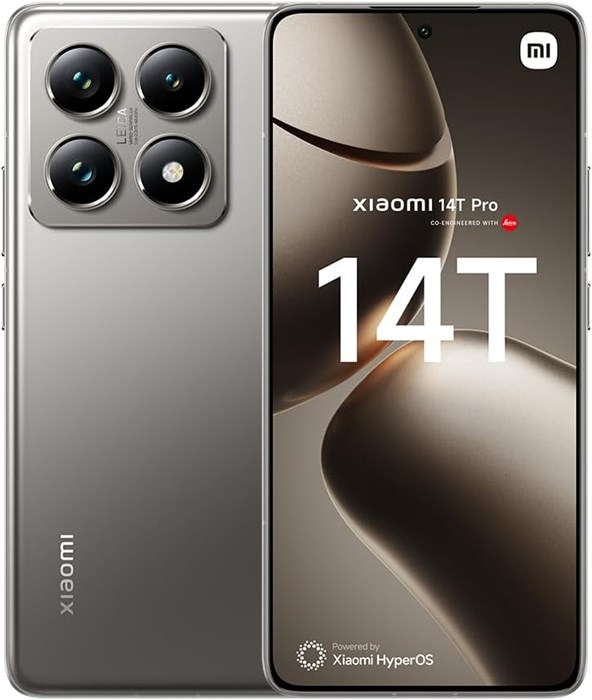 Xiaomi 14T Pro 5G Mobile, Titan Gray (12 ГБ ОЗУ + 512 ГБ) | MediaTek 9300+ | 6,67-дюймовый AMOLED-дисплей с частотой обновления 144 Гц | Тройная камера Leica 50+50+12 Мп, фронтальная камера 32 Мп 1000006736 - фото 570347