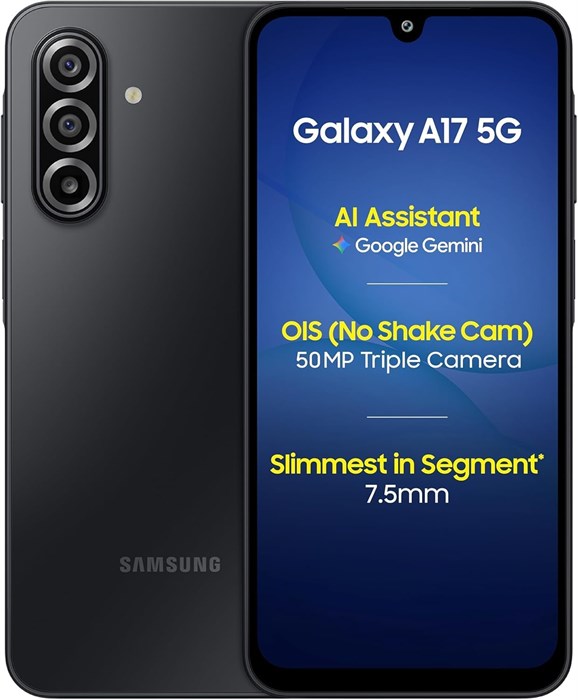 Смартфон Samsung Galaxy A17 5G Black (8 ГБ ОЗУ / 256 ГБ встроенной памяти) на Android | 6 обновлений ОС, большой дисплей, 50-мегапиксельная камера с оптической стабилизацией изображения | Международная версия 1000014737 - фото 570471