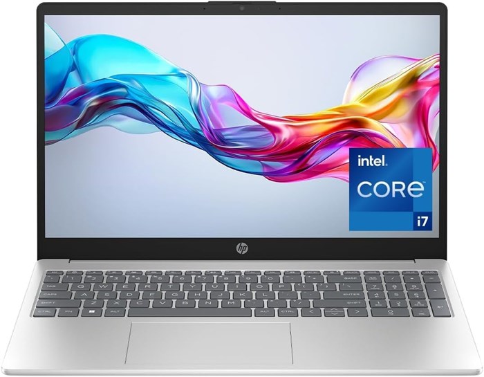 Ноутбук HP 15-fd0111ne, дисплей Full HD 15,6 дюйма, процессор Intel® Core™ i7-1255U, 16 ГБ ОЗУ, твердотельный накопитель на 512 ГБ, графика Intel® Iris® Xe, Windows 11 Домашняя, клавиатура (английская/арабская), цвет: натуральный серебристый [B21RHEA] 1000002936 - фото 570673