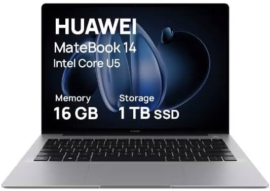 HUAWEI Matebook 14, 14,2-дюймовый OLED-дисплей с разрешением 2.8K, ультратонкий корпус, процессор Intel Core Ultra U5 125H, 19 часов воспроизведения видео, 16 ГБ памяти + 1 ТБ, Windows 11 Домашняя, цвет «серый космос» 1000014758 - фото 570823