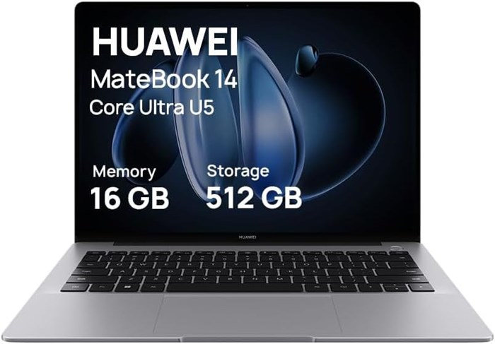 HUAWEI Matebook 14, 14,2-дюймовый сенсорный OLED-дисплей с разрешением 2.8K, ультратонкий корпус, процессор Intel Core Ultra U5, 19 часов непрерывного воспроизведения видео, 16 ГБ памяти + 512 Б, цвет «серый космос» + FOC 1000010581 - фото 571053