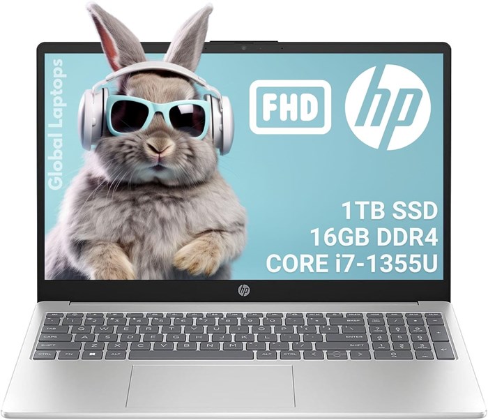 Ноутбук HP 15,6 дюйма на базе Windows с дисплеем IPS Micro-Edge Full HD с антибликовым покрытием, процессором Intel Core i7-1355U, 16 ГБ ОЗУ, твердотельным накопителем на 1 ТБ, Windows 11 Домашняя, цвет «натуральный серебристый», 15-fd0182wm 1000002949 - фото 571093