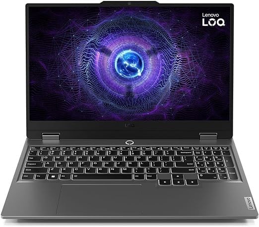 Игровой ноутбук Lenovo LOQ 15IRX9, Intel Core i7-13650HX, 24 ГБ ОЗУ, SSD на 512 ГБ, видеокарта Nvidia RTX 3050 6 ГБ, 15,6-дюймовый экран FHD 144 Гц, Win11 Pro, цвет Luna Grey, клавиатура с подсветкой ENG-ARB 1000003229 - фото 571580