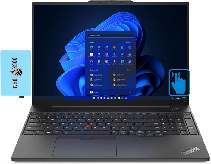 Бизнес-ноутбук Lenovo ThinkPad E16 Gen 1 с 16-дюймовым дисплеем IPS WUXGA без сенсорного экрана (процессор Intel i5-1335U 13-го поколения, 16 ГБ ОЗУ, твердотельный накопитель на 1 ТБ, клавиатура KYB с подсветкой, сканер отпечатков пальцев, 2 порта Thunder 1000003169 - фото 571619