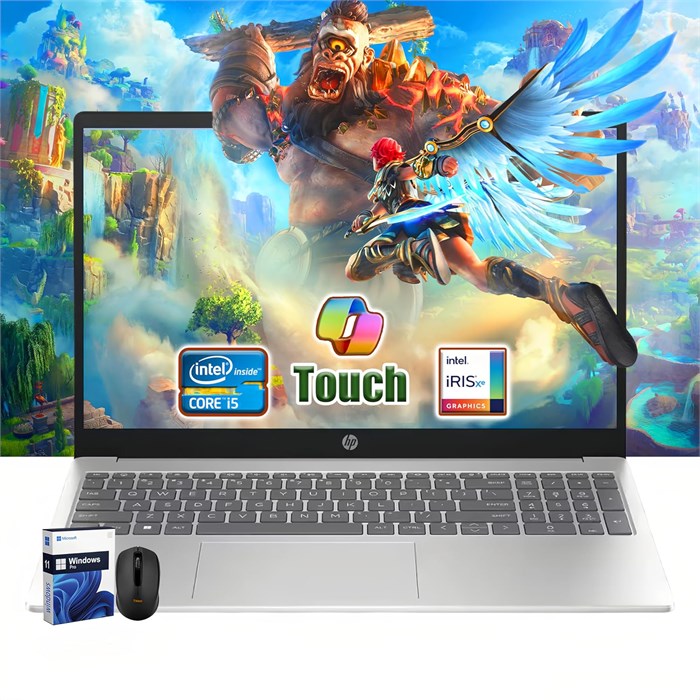 HP 15,6-дюймовый сенсорный экран | Процессор Intel i5-1235U 12-го поколения (Beats i7-8700) | 32 ГБ ОЗУ | SSD-накопитель на 1 ТБ | Графика Iris Xe | Win 11 Pro | Быстрая зарядка | Серебристый | С мышью 1000002974 - фото 571737