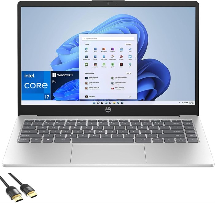 Ноутбук HP для учебы и бизнеса, 14-дюймовый дисплей FHD LED, 10-ядерный процессор i7-1355U 13-го поколения, 16 ГБ ОЗУ, твердотельный накопитель PCIe на 1 ТБ, веб-камера, Wi-Fi 6, клавиатура с подсветкой, Bluetooth, USB-C, длительное время автономной работ 1000010889 - фото 571886
