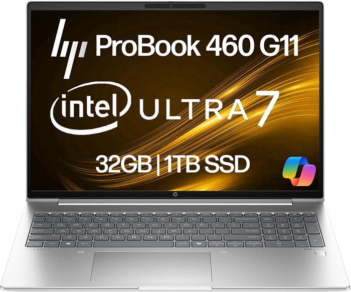 Бизнес-ноутбук HP ProBook 460 G11 с дисплеем FHD+ 16 дюймов, процессором Intel Core Ultra 7 155U (Beats i7-1355U), оперативной памятью DDR5 32 ГБ, накопителем NVMe 1 ТБ, Wi-Fi 6E, портом RJ-45, веб-камерой, клавиатурой с подсветкой, Windows 11 Pro — цвет 1000003428 - фото 571896