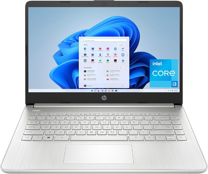 Ноутбук HP 14", HD-дисплей, процессор Intel Core i3-1215U, 8 ГБ ОЗУ, SSD-накопитель на 256 ГБ, графика Intel UHD, Windows 11 Домашняя в режиме S, цвет "натуральный серебристый", 14-dq5009nr 1000010588 - фото 571970