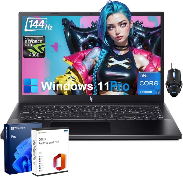 Игровой ноутбук acer Nitro V — процессор Intel i9-13900H | видеокарта NVIDIA GeForce RTX 4060 | 15,6-дюймовый дисплей FHD с частотой 144 Гц | 64 ГБ памяти DDR5 | SSD на 2 ТБ | Wi-Fi 6 | клавиатура с подсветкой | Win11 Pro, с аксессуарами 1000003260 - фото 572438