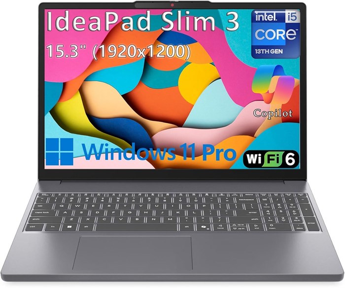 LENOVO IdeaPad Slim 3 Home Business AI COPILOT, 8-ядерный процессор Intel i5-13420H (Beat i7-1355U), 16 ГБ оперативной памяти DDR5, твердотельный накопитель PCIe 512 ГБ, дисплей 15 дюймов FHD+, Wi-Fi 6, цвет Luna Grey, Windows 11 Pro 1000014910 - фото 573144