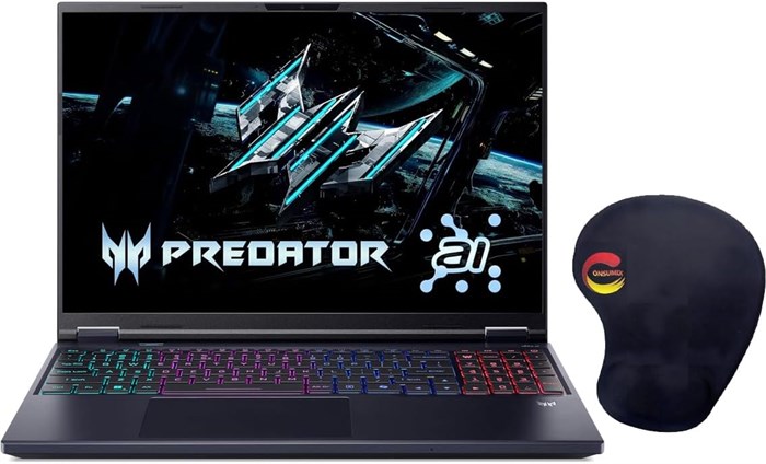 Игровой ПК Acer Predator Helios Neo 16 с искусственным интеллектом, Ultra 9 275HX, 64 ГБ ОЗУ, SSD на 4 ТБ, 16-дюймовый дисплей WQXGA 240 Гц, видеокарта NVIDIA GeForce RTX 5070 Ti 12 ГБ GDDR7, цвет Abyssal Gray с ковриком для мыши Consumix 1000014922 - фото 573365