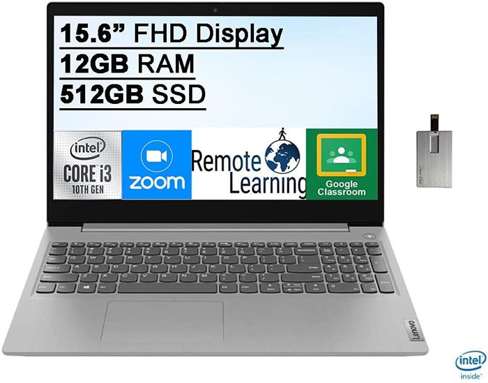 Ноутбук LENOVO IdeaPad 15,6 дюйма с разрешением Full HD, процессором Intel Core i3-1205U 12-го поколения, графикой Intel UHD, 12 ГБ ОЗУ, твердотельным накопителем PCIe 256 ГБ, поддержкой Dolby Audio, веб-камерой HD, интерфейсом HDMI, Windows 11 Grey, карт 1000014953 - фото 573784