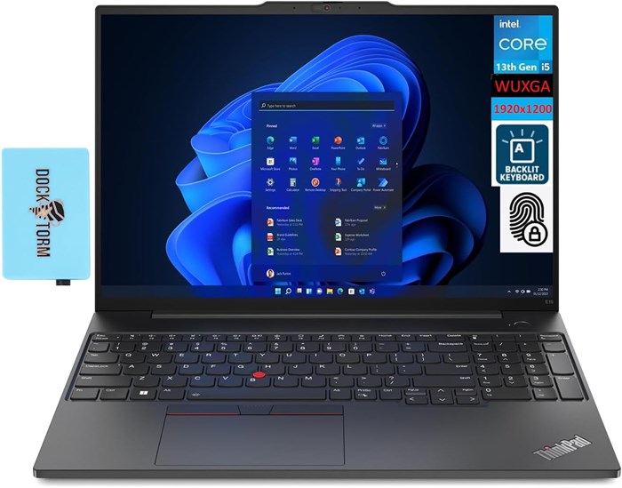 Бизнес-ноутбук Lenovo ThinkPad E16 Gen 1 с 16-дюймовым дисплеем IPS WUXGA (10-ядерный процессор Intel i5-1335U, 16 ГБ ОЗУ, твердотельный накопитель PCIe 512 ГБ, подсветка KYB, сканер отпечатков пальцев, Thunderbolt 4, Wi-Fi 6, Windows 11 Pro) 1000011232 - фото 574002