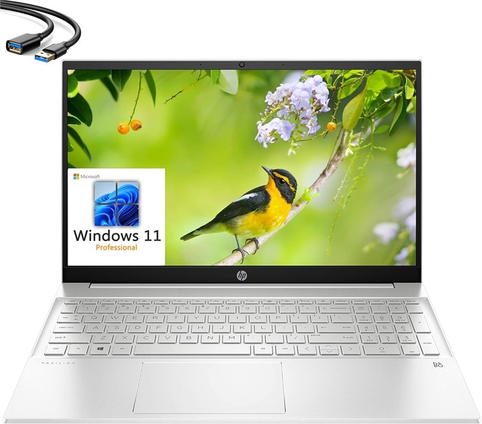 Ноутбук HP Pavilion 15 2023 года выпуска с дисплеем Full HD (15,6 дюйма), 10-ядерным процессором Intel i7-1255U 12-го поколения, оперативной памятью DDR4 16 ГБ, твердотельным накопителем PCIe на 1 ТБ, Wi-Fi 6, Bluetooth 5.2, веб-камерой, цвет «натуральный 1000003326 - фото 574091