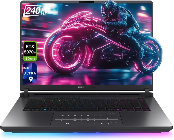 Игровой ноутбук ASUS ROG Strix G16, процессор Intel Ultra 9-275HX, 64 ГБ оперативной памяти DDR5, твердотельный накопитель PCIe на 2 ТБ, 16-дюймовый дисплей с разрешением 2,5K (2560 x 1600), видеокарта Nvidia G-Force RTX 5070Ti, клавиатура островного типа 1000010718 - фото 574205