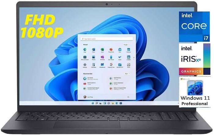 Бизнес-ноутбук DELL Inspiron 15 3530 (2025), дисплей FHD 15,6 дюйма, процессор Intel Core i7-1355U 13-го поколения, Windows 11 Pro, 32 ГБ оперативной памяти DDR4, твердотельный накопитель PCIe 1 ТБ, Wi-Fi 6. 1000011117 - фото 574448