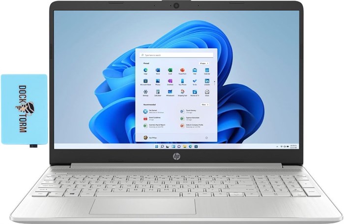 Ноутбук HP 15s для бизнеса с 15,6-дюймовым HD-дисплеем (4-ядерный процессор Intel Celeron N4120, 4 ГБ ОЗУ, твердотельный накопитель на 256 ГБ, Intel UHD 600, Wi-Fi, Bluetooth, веб-камера, FreeDos) с расширителем портов USB DKZ Hub 1000002956 - фото 574870