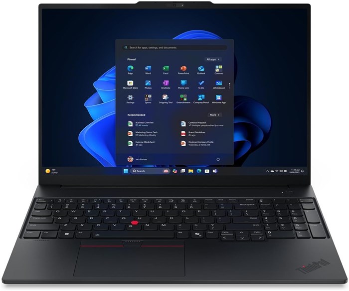 Ноутбук Lenovo ThinkPad E16 Gen 3 для бизнеса, 16-дюймовый дисплей WUXGA, процессор Intel Core Ultra 7 255H, 16 ГБ оперативной памяти DDR5, твердотельный накопитель 512 ГБ, графика Intel Arc Graphics, клавиатура с подсветкой (английская (ЕС)), черный цвет 1000015046 - фото 574991