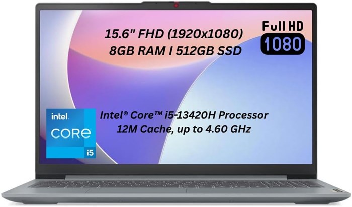 Lenovo IDEAPAD SLIM 3-ядерный процессор i5 13-го поколения, 8 ГБ ОЗУ DDR4, твердотельный накопитель NVMe 512 ГБ, экран 15,6" Full HD, Windows 11 1000003644 - фото 575688