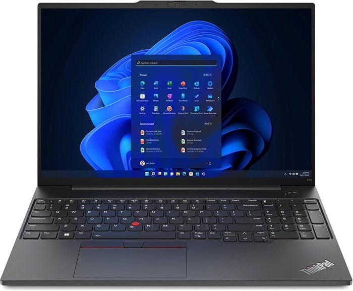 Ноутбук Lenovo Thinkpad E16 G1 Business с дисплеем Full HD (16 дюймов), процессором Intel Core i7-1355U 13-го поколения, 8 ГБ оперативной памяти DDR4, твердотельным накопителем на 512 ГБ, подсветкой английской клавиатуры, сканером отпечатков пальцев, Wind 1000015125 - фото 575945