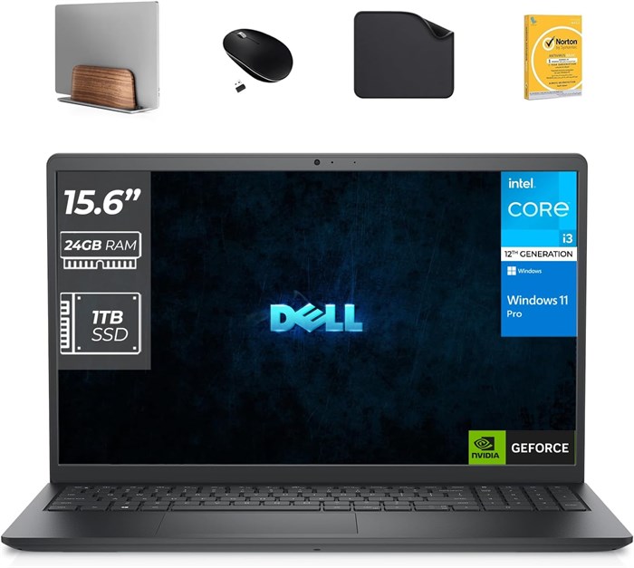 Бизнес-ноутбук DELL Vostro 3520, процессор Intel i3-1215U 12-го поколения, 24 ГБ ОЗУ, твердотельный накопитель на 1 ТБ, Windows 11 Pro (в комплекте подставка для ноутбука 1-й волны + беспроводная мышь + коврик для мыши + антивирус) 1000003390 - фото 576231