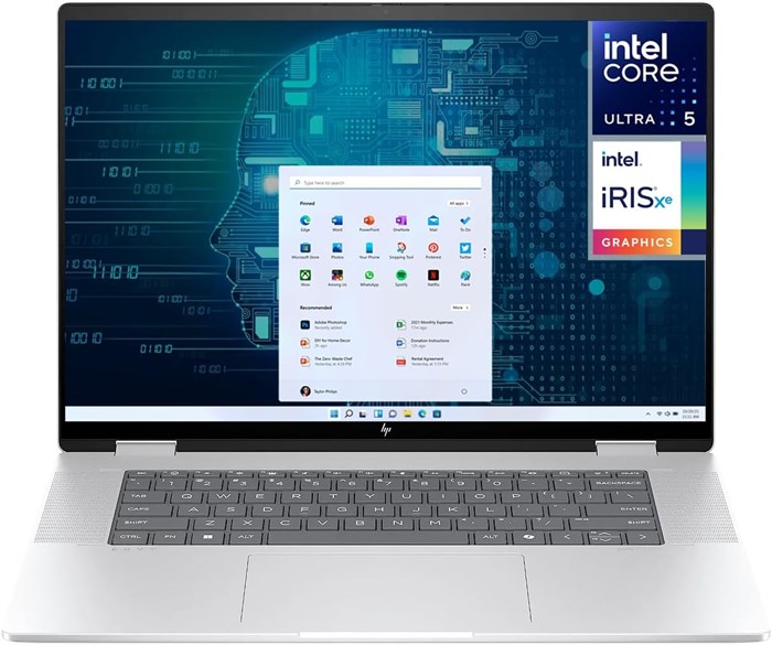 Ноутбук HP Envy x360 2 в 1, процессор Intel Core Ultra 5 125U, 16 ГБ ОЗУ, твердотельный накопитель 512 ГБ, 16-дюймовый сенсорный экран, Windows 11 Домашняя английская клавиатура 1000003221 - фото 576236