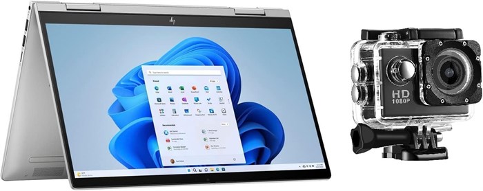 Новейший ноутбук HP Envy 2 в 1 X360 с 14-дюймовым сенсорным экраном FHD, процессором Core 5-125U 14-го поколения, твердотельным накопителем на 8 ГБ, графикой Iris Xe, сканером отпечатков пальцев, WIN11 Silver, с бесплатной спортивной экшн-камерой 1000015186 - фото 576646