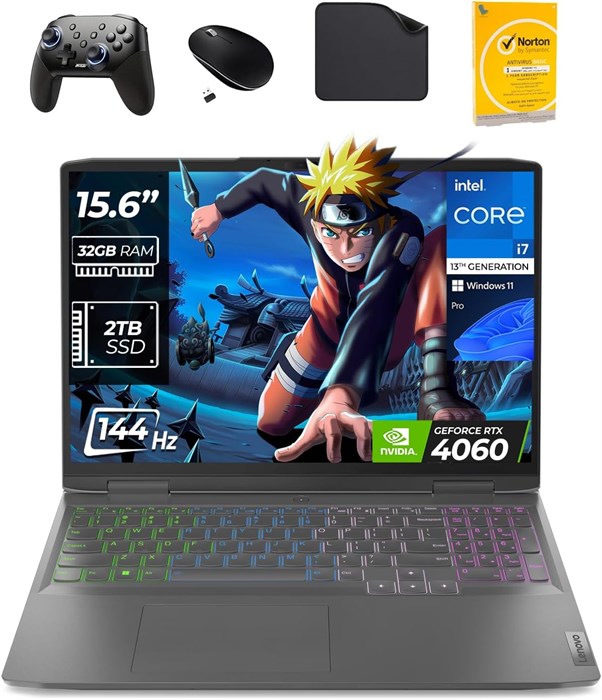 Игровой ноутбук Lenovo LOQ (16IRH8) — i7-13620H 13-го поколения, 15,6-дюймовый FHD-дисплей, графика GeForce RTX 4060 8 ГБ, Win11 Pro (в комплекте контроллер первой волны, мышь, коврик для мыши и антивирус) (32 ГБ ОЗУ | SSD-накопитель на 2 ТБ) 1000008731 - фото 576727