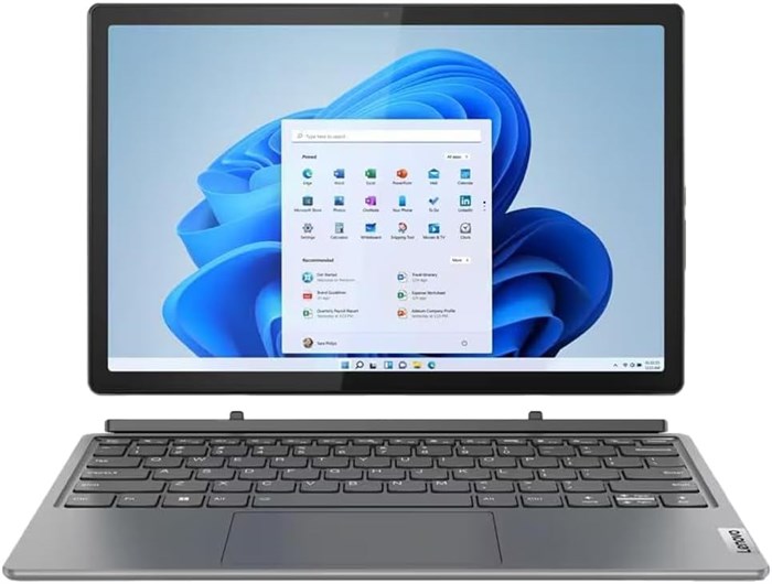 Lenovo IdeaPad Duet 5 12IRU8, ноутбук «2 в 1» + ручка и клавиатура, 12,4-дюймовый сенсорный дисплей с разрешением 2.5K, процессор Intel Core i7-1355U, 8 ГБ ОЗУ, SSD-накопитель на 512 ГБ, графика Intel Iris Xe, Windows 10, англо-арабский, цвет «серый шторм 1000003508 - фото 577138
