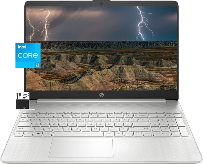 Новейший ноутбук HP 2022 года, 15,6-дюймовый HD-дисплей, двухъядерный процессор Intel i3-1115G4 (до 4,1 ГГц, Beats i5-1030G7), 8 ГБ ОЗУ, SSD-накопитель на 256 ГБ, HD-веб-камера, Bluetooth, Wi-Fi 6, аккумулятор на 11 часов работы и более, Win 11 S + кабели 1000003463 - фото 577191