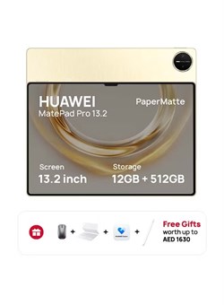 MatePad Pro WiFi 13,2 дюйма, 12 ГБ ОЗУ, 512 ГБ встроенной памяти, клавиатура Smart Keyboard, M-Pen, мышь + 3 месяца HUAWEI Care+ — версия для Ближнего Востока 1000015964