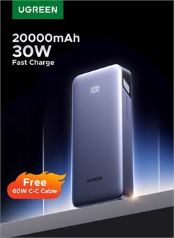 Внешний аккумулятор 2 типа C + 1 USB A 30 Вт, быстрая зарядка, портативное зарядное устройство, сертификат безопасности, светодиодный дисплей, портативный размер, совместим с iPad, iPhone 16, Galaxy S25, S24 Ultra, AirPods 1000016750