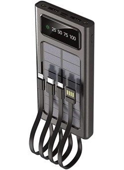 Powerbank 3 40000 мА·ч на солнечной батарее — внешний аккумулятор высокой емкости со светодиодным фонариком, двумя выходными USB-портами, поддержкой быстрой зарядки, портативное зарядное устройство для смартфонов, планшетов и USB-устройств — идеально подх 1000016770