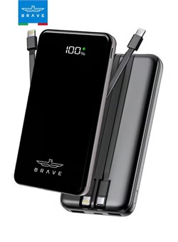 Портативный внешний аккумулятор емкостью 12000 мА·ч с функцией быстрой зарядки и внешним аккумулятором со встроенными кабелями USB-C и Lightning, светодиодным дисплеем, 2 портами USB-A + 1 портом USB-C PD. Компактное дорожное зарядное устройство для iPhon 1000016795