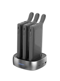 Комплект из 3 портативных ультратонких внешних аккумуляторов WST, емкостью 10000 мА·ч каждый, светодиодный цифровой дисплей, быстрая зарядка PD, общая зарядная док-станция для дома, кафе, офиса, отеля, ресторана и т. д. (цвет: черный) 1000016820