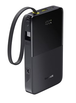 Тонкий внешний аккумулятор ёмкостью 10000 мА·ч с USB-C PD мощностью 22,5 Вт и быстрой зарядкой QC 3.0, встроенным плетеным нейлоновым кабелем USB-C, светодиодным цифровым дисплеем, компактным и лёгким портативным зарядным устройством для iPhone серий 16/1 1000016853