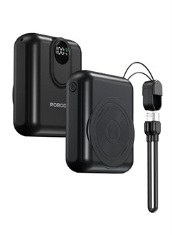 Внешний аккумулятор MagSafe 10000 мА·ч со съемным кабелем Lightning и светодиодным цифровым индикатором заряда батареи / выход Lightning / вход Type-C / внешний аккумулятор PD 22,5 Вт / портативный внешний аккумулятор PD 15 Вт с беспроводной быстрой заряд 1000016866