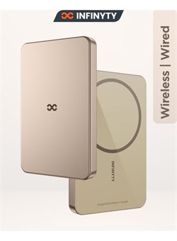 Внешний аккумулятор 5000 мА·ч с проводной и беспроводной зарядкой, совместимость с Magsafe, гарантия 1 год, цвет Desert Titanium, сверхтонкий корпус 7,9 мм, быстрая зарядка через USB-C мощностью 20 Вт, компактный, легкий, портативный, корпус из высококаче 1000016885